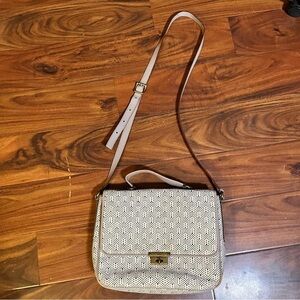 Fossil black and white with tan trim purse, bag